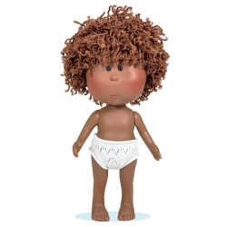 Muñeco Nines d'Onil 23 cm - Little Mio con pelo lana marrón - Sin ropa