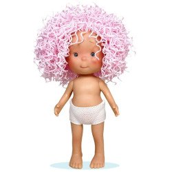 Muñeca Nines d'Onil 23 cm - Little Pippa con pelo lana rosa - Sin ropa