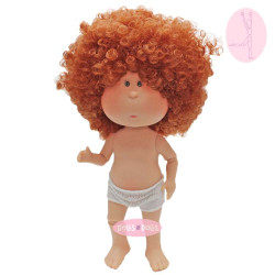 Muñeca Nines d'Onil 30 cm - Mia ARTICULADA - Mia con pelo pelirrojo rizado - Sin ropa