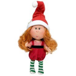 Muñeca Nines d'Onil 23 cm - Little Mia Christmas - Pelirroja con traje de elfo