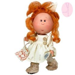 Muñeca Nines d'Onil 30 cm - Mia ARTICULADA - pelirroja con vestido beige