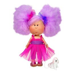 Muñeca Nines d'Onil 30 cm - Mia Cotton con pelo lila con mascota