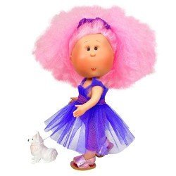 Muñeca Nines d'Onil 30 cm - Mia Cotton con pelo rosa con mascota