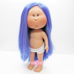Muñeca Nines d'Onil 30 cm - Mia con pelo liso azul - Sin ropa