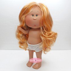 Muñeca Nines d'Onil 30 cm - Mia con pelo pelirrojo ondulado con mechas - Sin ropa