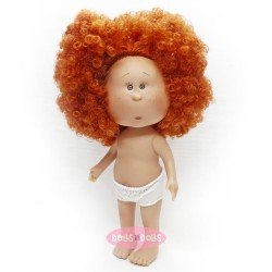 Muñeca Nines d'Onil 30 cm - Mia con pelo pelirrojo rizado con coletas - Sin ropa
