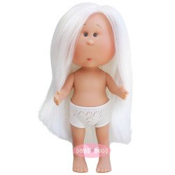 Muñeca Nines d'Onil 30 cm - Mia con pelo blanco liso - Sin ropa