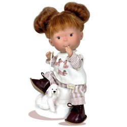 Muñeca Nines d'Onil 30 cm - Pippa ARTICULADA Amante de los Perros con mascota