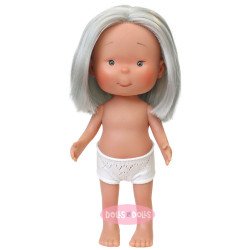 Muñeca Nines d'Onil 30 cm - Pippa con pelo corto liso plateado - Sin ropa
