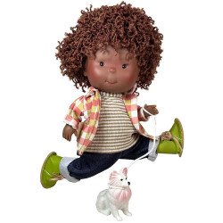 Muñeco Nines d'Onil 30 cm - Pippo ARTICULADO con conjunto casual y mascota