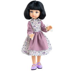 Muñeca Paola Reina 32 cm - Las Amigas Articuladas - Carina con vestido violeta de flores