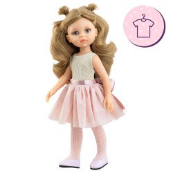 Ropa para muñecas Paola Reina 32 cm - Las Amigas - Carla - Vestido de bailarina con falda de tul rosa