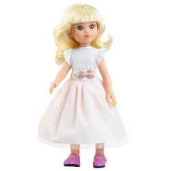 Muñeca Paola Reina 32 cm - Las Amigas - Clara con vestido blanco y rosa