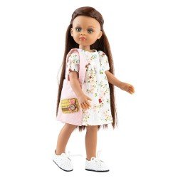 Muñeca Paola Reina 32 cm - Las Amigas - Simona con vestido de flores y bolso