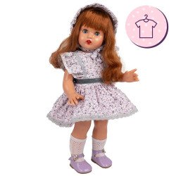 Ropa para muñeca Mariquita Pérez 50 cm - Vestido estampado de flores lila