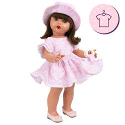 Ropa para muñeca Mariquita Pérez 50 cm - Vestido rosa de flores