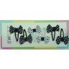 Black and white polka dot hair clips set (six units)