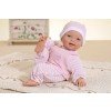 Álex - White and pink striped romper suit