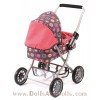 Cochecito Chic Smarty Fucsia-Gris círculos 57 cm