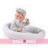 Antonio Juan doll 42 cm - Newborn Carla with cradle-nest