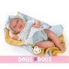 Antonio Juan doll 42 cm - Newborn Carla with blanket and earrings