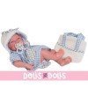 Antonio Juan doll 42 cm - Newborn baby girl with sheepskin bag
