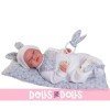 Antonio Juan doll 42 cm - Special Weight - Newborn Leo bunny with cushion bed