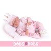 Antonio Juan doll 42 cm - Sleeping Luna newborn with cushion and unicorn shoes