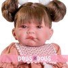 Antonio Juan doll 42 cm - Newborn Nica with pigtails and bag