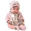 Antonio Juan doll 42 cm - Special Weight - Newborn Pipa stroller with teether