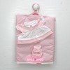 Outfit for Antonio Juan doll 26-27 cm - Pink baby blanket with dress and panties