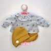 Outfit for Antonio Juan doll 33-34 cm - Flower-mustard set with hat