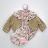Outfit for Antonio Juan doll 40-42 cm - Flower-striped romper with jacket and chest