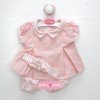 Outfit for Antonio Juan doll 40-42 cm - Pink dotted-striped dress with headband
