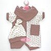 Outfit for Antonio Juan doll 52 cm - Mi Primer Reborn Collection - Dark pink polka dot set with cap