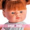 Así doll 36 cm - Guille in green pique dress stripped with pink bow