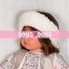 Outfit for Así doll 57 cm - Coral liberty flowers dress with sheepskin vest for Pepa doll