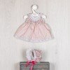 Outfit for Así doll 43 cm - Pink striped dress with flower chest for María doll