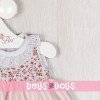 Outfit for Así doll 43 cm - Pink striped dress with flower chest for María doll