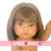 D'Nenes doll 34 cm - Lean girl with straight brown hair without clothes