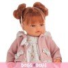 Antonio Juan doll 42 cm -  Beni two pigtails with pink jacket
