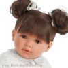Antonio Juan doll - Lula brunette with pigtails and blue dress 