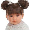 Antonio Juan doll - Lula brunette with pigtails and pink dress
