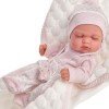 Antonio Juan doll 26 cm - Luni with quilted pink blanket