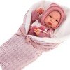 Antonio Juan doll 33 cm - Baby Toneta with lilac sleeping bag