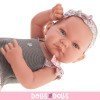 Antonio Juan doll 42 cm - Newborn girl Nica doll with grey swimsuit