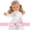 Antonio Juan doll 45 cm - Bella blonde communion with white dress, stitched jacket and certificate