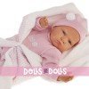 Antonio Juan doll 52 cm - Berta with pink blanket