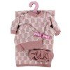 Outfit for Antonio Juan doll 33-34 cm - Pink knit outfit with matching hat and blanket