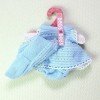 Blue knitted openwork dress, diaper cover and hat 33-34 cm